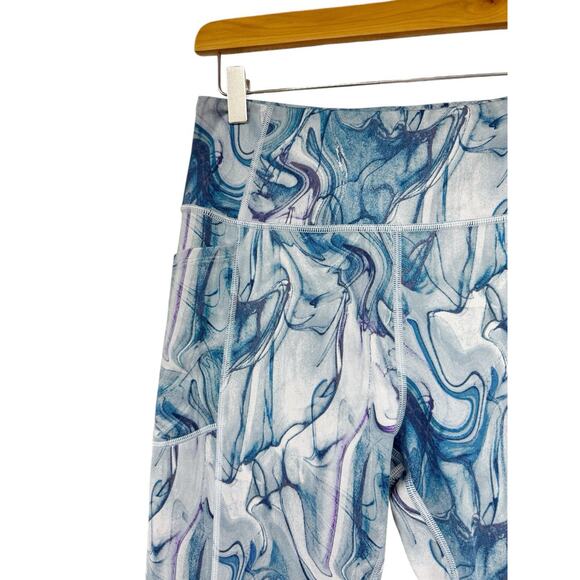 Victoria’s Secret On Point Flow Leggings Blue Watercolor Pattern Womens Size 12 - Picture 2 of 8